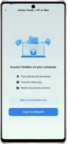 Terabox Mod APK cross-platform access allowing users to upload files on mobile devices and manage, organize, and rename files easily on PC or browser.