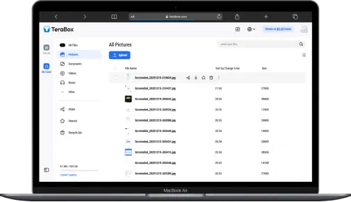 TeraBox Mod APK download process showing file selection and save to device