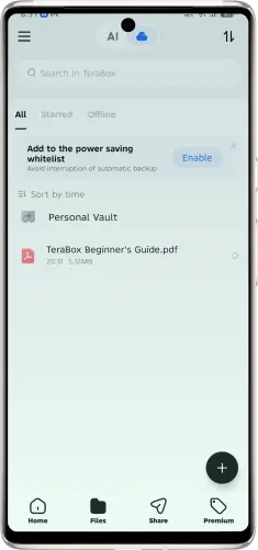 Terabox Mod APK video backup feature storing videos in organized cloud folders, saving phone storage, and allowing easy streaming from a clean media library.